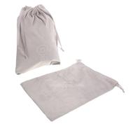 Artibetter 2pcs Portable Hair Dryer Storage Bags with Drawstring Closure, Thickened Grey Velvet Pouch for Hair Tools Organizer and Travel Protective Case