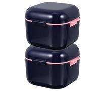 Artibetter 2pcs Portable Plastic Retainer Case for Dental Devices and Mouth Guards with Protective Interior and Easy Access, Cup-Shaped Storage Box for Nighttime Denture Placement and Travel