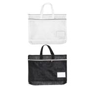 Artibetter 2pcs Portable Poster File Bag Handle and Zipper Large Capacity Mesh Art Portfolio for Painting Teaching Material and School Supplies Organization