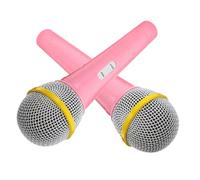 Artibetter 2Pcs Pretend Play Microphones Lightweight Simulation Microphone for Stage Party Props Birthday Performance Fun with Smooth Edges Sweet