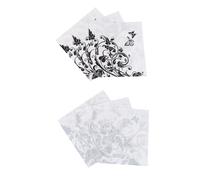 ARTIBETTER 2pcs Printed Paper Napkins with Silver and Black Camellia Butterfly Floral Patterns, Decorative Dinner Party Napkins for Weddings, Banquets, and Home Use