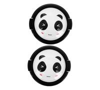 Artibetter 2pcs Pro Lens Protector Cartoon Panda Lens Cap and Scratch Resistant Easy to Use