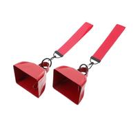 Artibetter 2pcs Red Handheld Cowbells with Comfortable Wrist Strap, 3 Inch Iron Noise Makers for Fans Cheering on Game Day, Loud Sound Sport Cowbells for Football Games