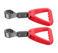 Artibetter 2pcs Red Vehicle Grab Grip Handle for Elderly and Disabled Passengers, Easy Installation Plastic Train Replacement Handle with Comfortable Grip for Public Transportation and Subway