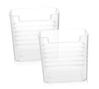 ARTIBETTER 2Pcs Refrigerator Door Organizer Boxes Food-grade Plastic Storage Bins for Kitchen Fridge Vertical Hanging Storage for Fruits Vegetables and Spices