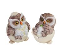 Artibetter 2pcs Resin Owl Figurine Brown Creative Stable Home Ornament | Fine Workmanship, Sturdy Resin Build, Easy Storage, Owl Shaped Décor for Shelves, Desks, Gifts