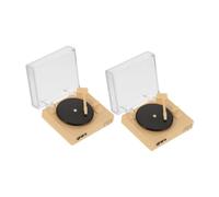 ARTIBETTER 2pcs Scale Vintage Phonograph Model for Building DIY for Bedroom Living Room Decor