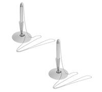Artibetter 2pcs Secure Ballpoint Pens with Adhesive Backing and Coiled Cord, Metal Desktop Single Pen Holder for Busy Reception Desk, Workplace Organization and Space Saving, for Back