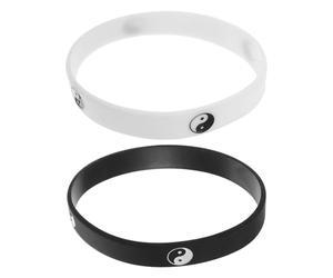 Artibetter 2pcs Silicone Harmony Wristbands Yin Yang Bracelets for Men and Women with Comfortable Fit and Unique Street Dance Style, for Gym Workouts and Outdoor Running
