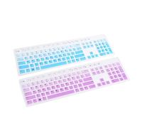 Artibetter 2PCS Silicone Keyboard Skin Thin Protector for Kbp Desktops Gradient Blue Purple Dustproof Cover Flexible and Easy to Clean