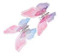 Artibetter 2pcs Small Butterfly Hair Clips with Moving Wings, Alloy and Yarn Material, Not Easy to Break, Realistic Look Hair Accessories for Holidays and Beach Parties