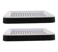 Artibetter 2pcs Small Pet Toilet Rabbit Litter Box Square Double-layer Design Easy to Carry Pp Material 9.63x7.66x1.18in Small Animals Litter Box