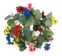 Artibetter 2pcs Small Wreath Candle Wreaths Rings Rustic Floral Table Centerpiece with Artificial Eucalyptus Leaf, Delicate Cloth Pe Material, Not Easy to Break Or Fade, to Decorate Table