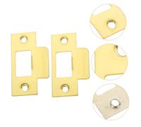 Artibetter 2pcs Stainless Steel Deadbolt Strike Plates Door Hole Cover Plate Front Door Reinforcement Kit Easy Install Tongue Accessories