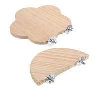 ARTIBETTER 2pcs Tabletop Bird Perch Bird Cage Platform Climbing Platform Easy Cleaning Premium Wood Khaki Indoor Birdcage Accessories for Parakeet Budgie