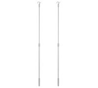 Artibetter 2pcs Telescopic Curtain Pull Rods with Smooth Operation, Silver Aluminum Alloy Extendable Draw Rods for Living Room and Bedroom, Space-saving Design Window Blinds Accessory