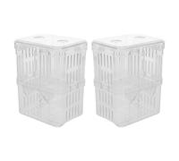 ARTIBETTER 2pcs Transparent Acrylic Fish Breeding Box Aquarium Isolation Divider for Guppy Shrimp Betta Secure Floating Hatchery Incubator with Easy Installation for Safe Fry Rearing