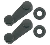 Artibetter 2pcs Universal Black Plastic Car Window Crank Handle with Efficient Transmission, Manual Glass Regulator Lever for Vehicle Front Door Replacement