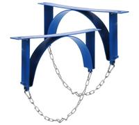 Artibetter 2pcs Wall Mounted Bracket for Gas Cylinder Tank Holder with Safety Chain Supported, Blue Iron Industrial Cylinder Wall Mounted Bracket with Hygienic Surface for Laboratory