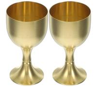 Artibetter 2pcs Wear-Resistant Copper Alloy Altar Cups for Buddhist Worship Decorative Metal Offering Goblets with Polished Surface Small Height Suitable for Ritual and Desktop Display