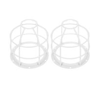 Artibetter 2pcs White Metal Wire Lamp Guard Cage Industrial Light Protective Guard Factory and Workshop Lighting Anti-Impact Wire Mesh Lamp Shade for Ceiling
