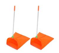 Artibetter 2pcs Windproof Standing Dust Pan with Stainless Steel and Cloth Foldable Waste Collector for Outdoor Cleaning and Park Maintenance, Compact Leaf Scooper Dustpan Yard Tool