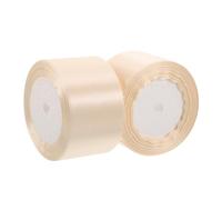 Artibetter 2rolls Beige Satin Ribbon 2 Inch - 24 Yards Solid Color Wide Beige Ribbon for Cutting Ceremony Grand Opening Wrapping Chair Sashes Bows Making Craft