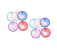 Artibetter 2sets 5pcs Lightweight Floral Round Folding Hand Fan for Summer Parties Durable Portable Pop Up Fan for Outdoor Events Party Favors Vibrant Colors 5pcs*2
