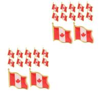 ARTIBETTER 2sets Flag Brooch Pins Brooch Oh Lest Flag Pin Patch Lapel National Badge Patriotic Badge Canada Themed Party Decorations Iron Red 25pcs*2