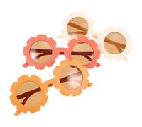 Artibetter 3 Pairs Sunflower Sunglasses Lightweight PC Frame Adorable Sunglasses for Fun Parties Unique Chic Style