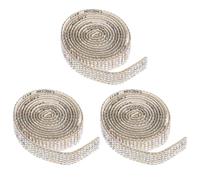 Artibetter 3 Rolls Self-Adhesive Decorative Rhinestone Ribbon, 1.4cm Wide White Ab Crystal Tape, Wear-Resistant Craft Trim for DIY Costume Accessories and Clothing Embellishment