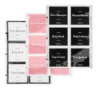 Artibetter 3 Sheets Waterproof Bathroom Amenities Labels Self-Adhesive Sticker Sheets for Shampoo and Lotion Bottles Bathroom Classification Labels for Tidying and Conditioner Bottles