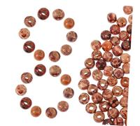 ARTIBETTER 300pcs Printed Large Hole Wooden Beads Natural Barrel Drum Shape Farmhouse Wood Spacer Beads for DIY Bracelet Necklace Hair Braiding Craft