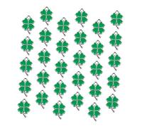 Artibetter 30pcs Four Leaf Pendants Charms for DIY Jewelry Making Durable Craft Accessories for Bracelets Earrings Necklaces Silver and Dark Green