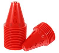 Artibetter 30pcs Roller Skating Obstacle Training Agility Marker Cone, Skating Marker Cone, Plastic, Reusable, Lightweight, Red, for Roller Skates, Games at Parties and Events, Basketball