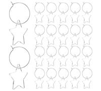 Artibetter 30pcs Star Shaped Acrylic Wine Glass Markers with Lightweight Universal Fit Glass Identifier Bands for Family Get-togethers and Valentine's Day Parties