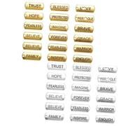 Artibetter 36Pcs DIY Motivational Alloy Charms for Necklace Bracelet Making Gold Silver Inspirational Word Pendants for Crafting Keychains Jewelry Accessories