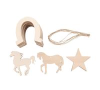 ARTIBETTER 36pcs DIY Wooden Horse Cutouts Unfinished Smooth Wood Chips for Handmade Graffiti Crafts Birthday Party Decorations School and Holiday Creative Art Supplies