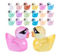 Artibetter 36pcs Mini Glow the Dark Resin Duck Figurines, Adorable Cartoon Style Decorative Tiny Models for Garden and Micro Landscaping Party Ornament Color