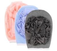 ARTIBETTER 3pcs Bathing Scrubbers Gloves Back Massage Gloves Exfoliating Shower for Body Scrub Dense Weave Bathing Mitts Suitable for Wet Skin Cleaning and Back Scrubbing Random Style