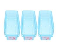 Artibetter 3pcs Blue Plastic Pharmaceutical Storage Box Set, Portable and Stackable Medication Organizer Bins for Care Facilities and Environment, Small Travel Pill Case for Daily