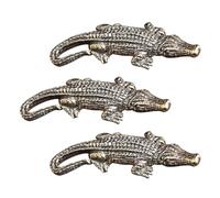 Artibetter 3pcs Brass Crocodile Keychain Chic DIY Pendant Keyholder for Bag Small Hanging Decor Desktop Accessory