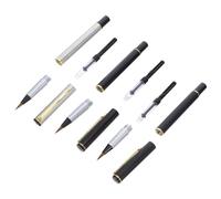 Artibetter 3pcs Calligraphy Brush Pen Set with Soft Tip and Refillable Ink Portable Stainless Steel Fountain Pens for Travel and Study Smooth Ink Flow Elegant Design for Beginners