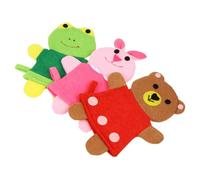 ARTIBETTER 3pcs Cartoon Animal Embroidered Bath Scrubber Gloves, Shower Sponge Mitts Set with Bear, Frog, Rabbit Designs, Soft Bath Brush for Bathing and Exfoliating