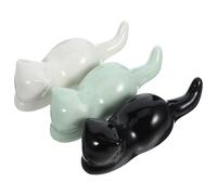 Artibetter 3pcs Cat Shape Ceramic Painting Brush Holder Practical Brush Pen Rack with Anti-skid Design Retro Stylish Simple Colour for Schoolroom Desk Storage