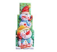 Artibetter 3pcs Christmas Paper Goody Boxes, 3 Sizes Stackable Xmas Treat Favor Boxes, Xmas Stocking Stuffer Case, Small Bakery Sweets Containers for Classroom