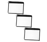 Artibetter 3Pcs Clear PVC Pencil Bag Transparent Zipper Storage Organizer for Documents Accessories Stylish Space Saving Design for School Office and Travel