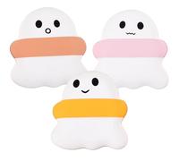 Artibetter 3pcs Cotton Candy Cushion Powder Puff Set, Soft Reusable Makeup Sponges for Wet and Dry Use, Non-stick Face Powder Applicators in Pink, Nude and Yellow