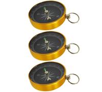 ARTIBETTER 3pcs Creative Aluminium Alloy Keychain Compass with Graduated Ring, Practical Pocket Compass for Camping and Outdoor Activities, Vintage Style Black Survival Navigation Tool