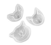 ARTIBETTER 3pcs DIY Crystal Epoxy Silicone Molds Animal Head Shapes Flexible Transparent Cat Bat Owl Craft Moulds for Handmade Jewelry and Decorations